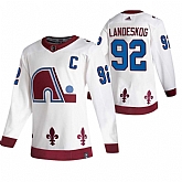 Colorado Avalanche 92 Gabriel Landeskog White Adidas 2020-21 Reverse Retro Alternate Jersey Dzhi,baseball caps,new era cap wholesale,wholesale hats